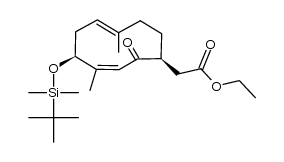 ethyl 2-((1S,3Z,5S,7E)-5-((tert-butyldimethylsilyl)oxy)-4,8-dimethyl-2-oxocyclodeca-3,7-dien-1-yl)acetate结构式