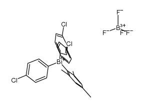 tris(4-chlorophenyl)mesitylbismuthonium tetrafluoroborate结构式