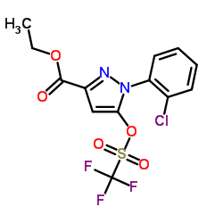 Ethyl 1-(2-chlorophenyl)-5-{[(trifluoromethyl)sulfonyl]oxy}-1H-pyrazole-3-carboxylate Structure