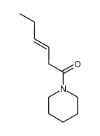 (E)-1-(piperidin-1-yl)hex-3-en-1-one结构式