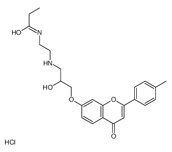 N-[2-[[2-hydroxy-3-[2-(4-methylphenyl)-4-oxochromen-7-yl]oxypropyl]amino]ethyl]propanamide,hydrochloride结构式