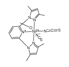 [Ni(bis-2,6(3,5-dimethylpyrazol-1-yl)pyridine)(SCN)2(MeOH)]结构式