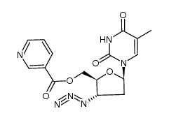 ((2S,3S,5R)-3-azido-5-(5-methyl-2,4-dioxo-3,4-dihydropyrimidin-1(2H)-yl)tetrahydrofuran-2-yl)methyl nicotinate Structure