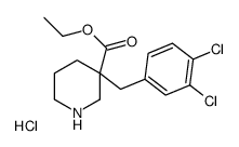ethyl 3-[(3,4-dichlorophenyl)methyl]piperidine-3-carboxylate,hydrochloride结构式