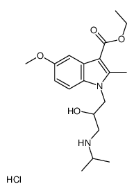 ethyl 1-[2-hydroxy-3-(propan-2-ylamino)propyl]-5-methoxy-2-methylindole-3-carboxylate,hydrochloride结构式