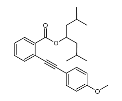 2,6-dimethylhept-4-yl 2-[2-(4-methoxyphenyl)ethynyl]benzoate结构式