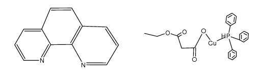 (1,10-phenanthroline)(triphenylphosphine)(O2CCH2COOEt)copper(I) Structure
