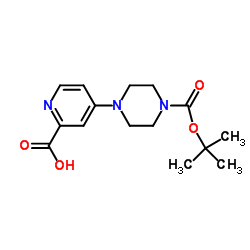 4-(4-(tert-butoxycarbonyl)piperazin-1-yl)picolinic acid structure