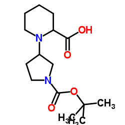 1-(1-Tert-Butoxycarbonyl-pyrrolidin-3-yl)-piperidine-2-carboxylic acid结构式