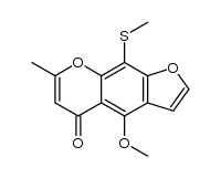 4-methoxy-7-methyl-9-(methylthio)-5H-furo[3,2-g]chromen-5-one结构式