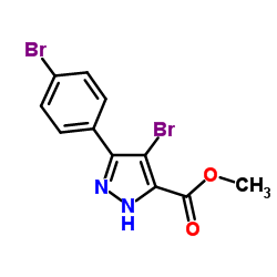 Methyl 4-bromo-3-(4-bromophenyl)-1H-pyrazole-5-carboxylate结构式