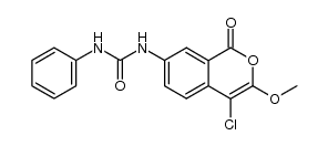 7-[(N-phenylcarbamoyl)amino]-4-chloro-3-methoxyisocoumarin结构式