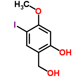 2-(Hydroxymethyl)-4-iodo-5-methoxyphenol Structure