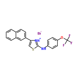 4-(2-Naphthyl)-2-{[4-(trifluoromethoxy)phenyl]amino}-1,3-thiazol-3-ium bromide Structure