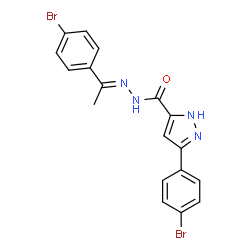 (E)-3-(4-bromophenyl)-N-(1-(4-bromophenyl)ethylidene)-1H-pyrazole-5-carbohydrazide结构式