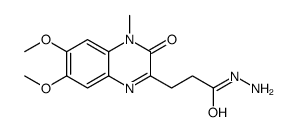 6,7-dimethoxy-1-methyl-2(1H)-quinoxalinone-3-proprionylcarboxylic acid hydrazide Structure