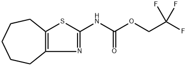 2,2,2-三氟乙基(5,6,7,8-四氢-4H-环庚[D]噻唑-2-基)氨基甲酸酯结构式