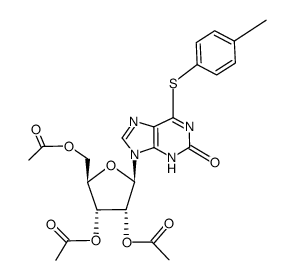 6-[(4-Methylphenyl)thio]-2-oxo-9-(2’,3’,5’-tri-O-acetyl--D-ribofuranosyl)-2,3-dihydropurine structure