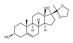 20,20-ethanediyldioxy-pregn-5-ene-3β,17-diol Structure