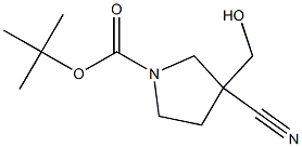 tert-butyl 3-cyano-3-(hydroxymethyl)pyrrolidine-1-carboxylate Structure