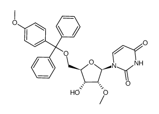 2'-O-methyl-5'-O-(monomethoxytrityl)uridine Structure