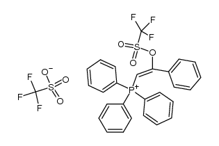 triphenyl(2-phenyl-2-(((trifluoromethyl)sulfonyl)oxy)vinyl)phosphonium trifluoromethanesulfonate结构式