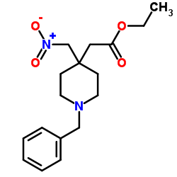 (1-苄基-4-硝基甲基-哌啶-4-基)-乙酸乙酯结构式