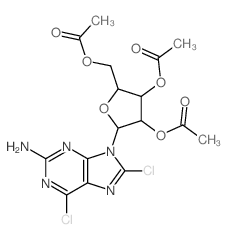 9H-Purine,2-amino-6,8-dichloro-9-(2,3,5-tri-O-acetyl-b-D-ribofuranosyl)- (9CI)结构式