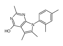 7-(2,4-Dimethylphenyl)-2,5,6-trimethyl-1,7-dihydro-4H-pyrrolo[2,3 -d]pyrimidin-4-one结构式