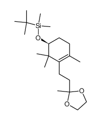 1-((S)-5-(tert-Butyldimethylsilyloxy)-2,6,6-trimethylcyclohex-1-en-1-yl)-3,3-(ethylenedioxy)butane Structure