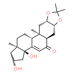 14,17β-Dihydroxy-2β,3β-(isopropylidenebisoxy)-5β-androst-7-en-6-one结构式