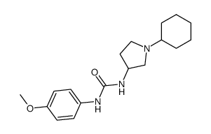 1-(1-Cyclohexyl-3-pyrrolidinyl)-3-(p-methoxyphenyl)urea结构式