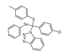 1-((4-chlorophenyl)(phenylselanyl)(p-tolylthio)methyl)-1H-benzo[d][1,2,3]triazole结构式