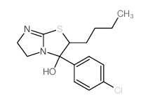 Imidazo[2,1-b]thiazol-3-ol,2-butyl-3-(4-chlorophenyl)-2,3,5,6-tetrahydro-, hydrobromide (1:1)结构式