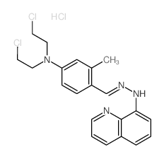 Benzaldehyde,4-[bis(2-chloroethyl)amino]-2-methyl-, 2-(8-quinolinyl)hydrazone, hydrochloride(1:1) Structure