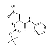 (S)-3-tert-Butoxycarbonylamino-N-phenyl-succinamic acid结构式