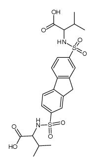 2,2'-((9H-fluorene-2,7-disulfonyl)bis(azanediyl))bis(3-methylbutanoic acid) Structure