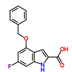 6-Fluoro-4-(phenoxy)-1H-Indole-2-carboxylic acid结构式