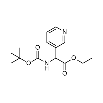 Ethyl 2-((tert-butoxycarbonyl)amino)-2-(pyridin-3-yl)acetate Structure