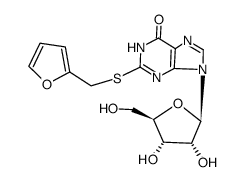 2-[2-(Furan-2-ylmethylsulfanyl)-6-hydroxy-purin-9-yl]-5-hydroxymethyl-tetrahydro-furan-3,4-diol Structure
