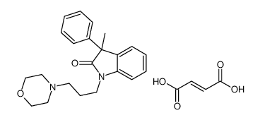 (Z)-4-hydroxy-4-oxobut-2-enoate,3-methyl-1-(3-morpholin-4-ium-4-ylpropyl)-3-phenylindol-2-one结构式