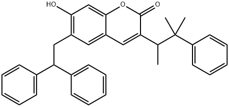 3-(1,2-Dimethyl-2-phenylpropyl)-6-(2,2-diphenylethyl)-7-hydroxy-2H-1-benzopyran-2-one结构式