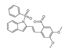 1-Benzenesulfonyl-2-[(E)-2-(4,5-dimethoxy-2-nitro-phenyl)-vinyl]-1H-indole结构式