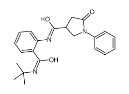 5-oxo-1-phenyl-N-[2-(tert-butylcarbamoyl)phenyl]pyrrolidine-3-carboxam ide结构式