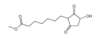 2-(6'-carbomethoxyhexyl)-4(R)-hydroxy-cyclopentane-1,3-dione结构式