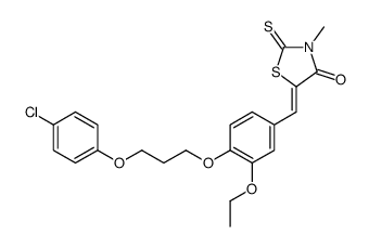 5-[[4-[3-(4-chlorophenoxy)propoxy]-3-ethoxyphenyl]methylidene]-3-methyl-2-sulfanylidene-1,3-thiazolidin-4-one Structure