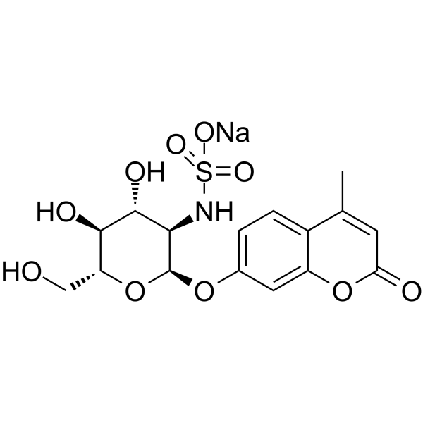 4-Methylumbelliferyl 2-Sulfamino-2-deoxy-α-D-glucopyranoside Sodium Salt structure