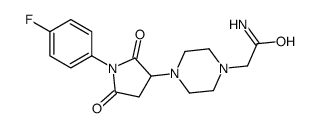2-[4-[1-(4-fluorophenyl)-2,5-dioxopyrrolidin-3-yl]piperazin-1-yl]acetamide结构式