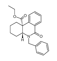 (4aR,10bR)-5-Benzyl-6-oxo-2,3,4,4a,5,6-hexahydro-1H-phenanthridine-10b-carboxylic acid ethyl ester结构式