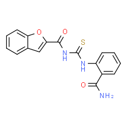 2-({[(1-benzofuran-2-ylcarbonyl)amino]carbothioyl}amino)benzamide Structure